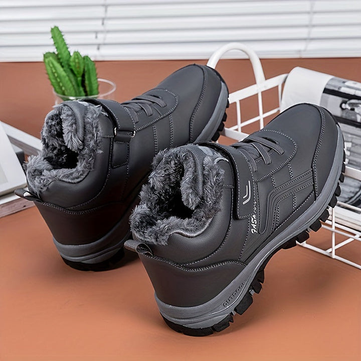 Sneakers bottes homme mi-montantes grises. Style tendance et confort hivernal amélioré.