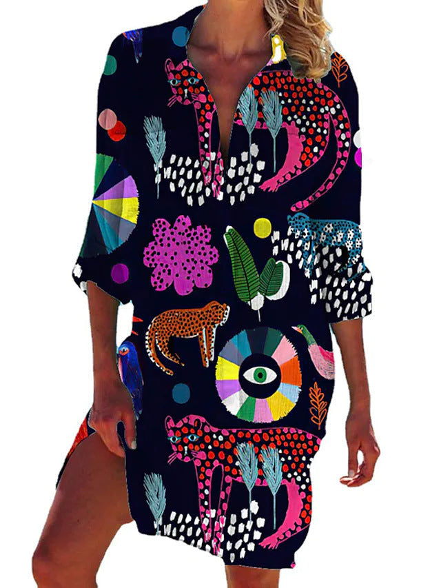 Vêtement estival: Tunique de plage Ophelia, robe d'été fluide, chic et polyvalente pour la femme.
