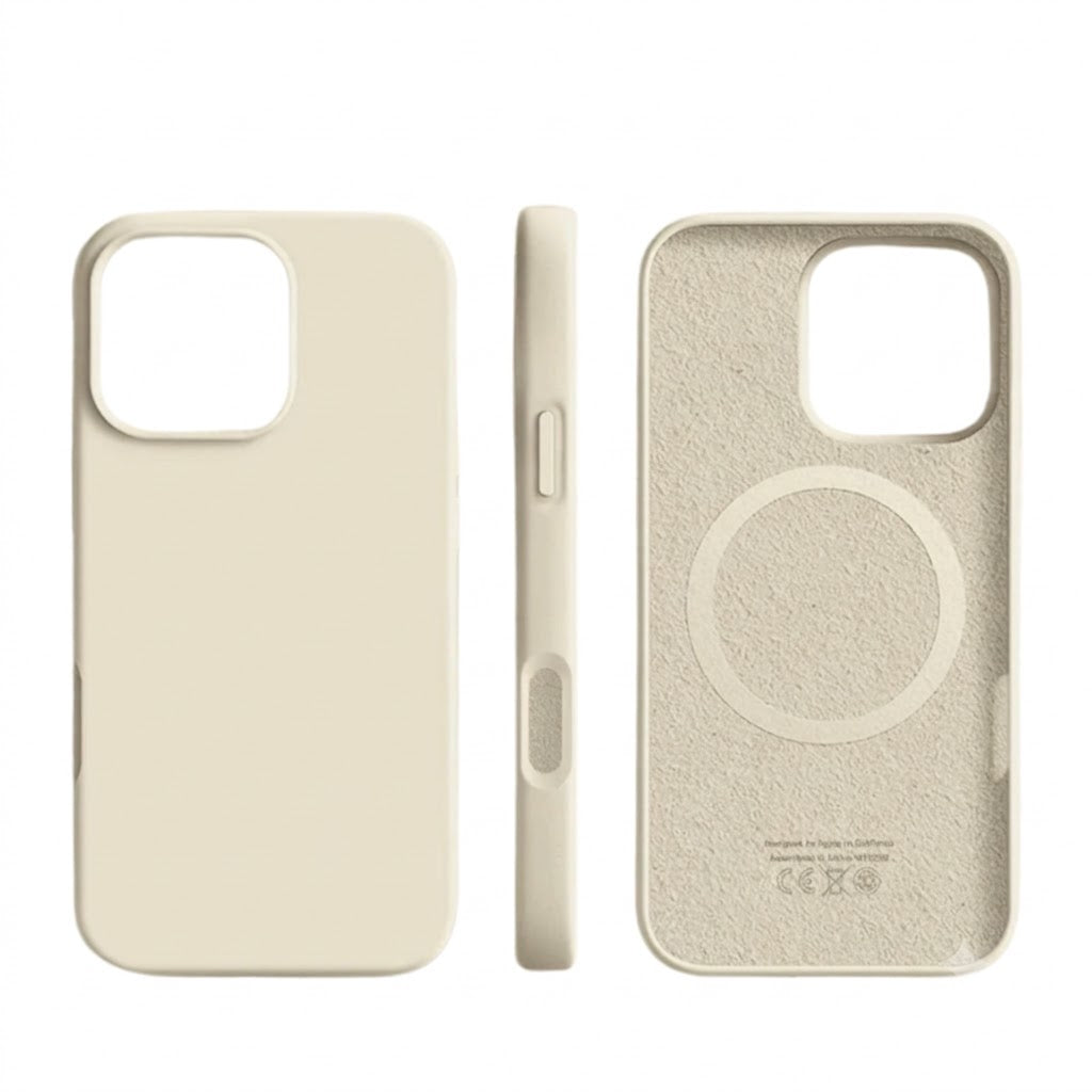 Coque silicone MagSafe noire pour iPhone 15, protection antichoc et douceur au toucher.