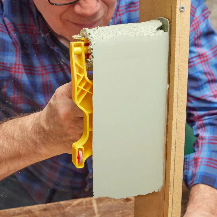 Applicateur peinture sans ruban, économise du temps pour bords et coins. Rouleau de précision pour bricolage rapide.
