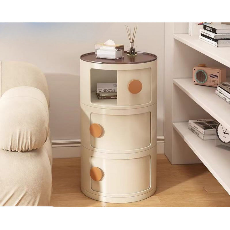 Table de nuit jaune canard au design moderne. Meuble rangement compact et décoratif pour la chambre.