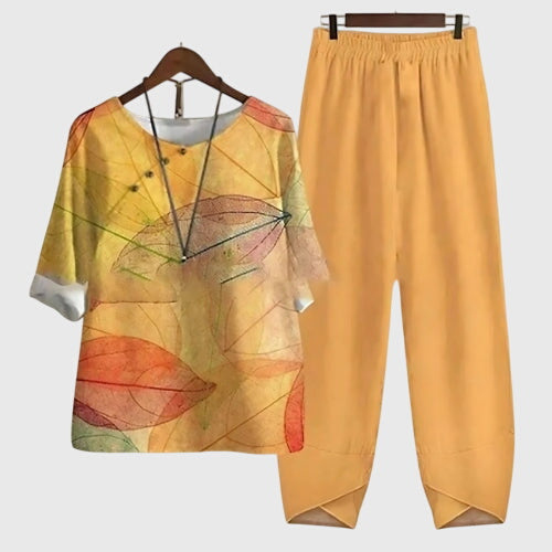 Ensemble chic et décontracté femme, deux pièces confortables pour look polyvalent.