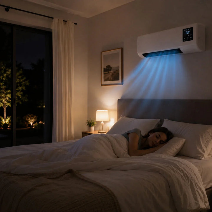Appareil 2-en-1 silencieux, climatiseur chauffage portable, économie d'énergie pour votre pièce.