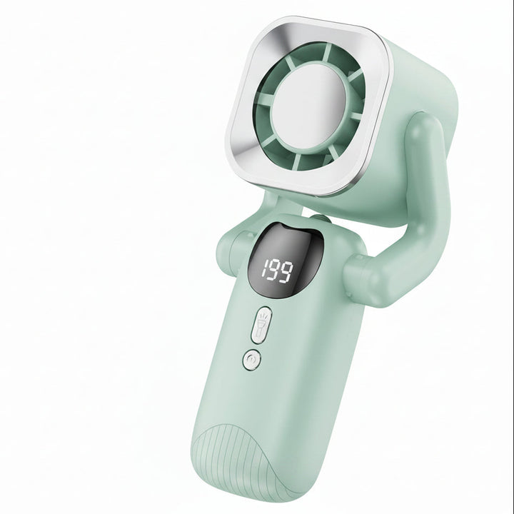 Ventilateur compact et portable, idéal pour le voyage et le travail. Un petit ventilateur rechargeable pour l'été.