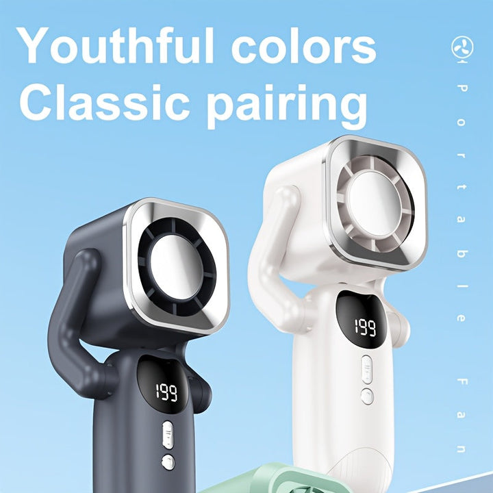 Ventilateur personnel pour un été confortable. Petit, portable et rechargeable, parfait pour le bureau ou voyage.