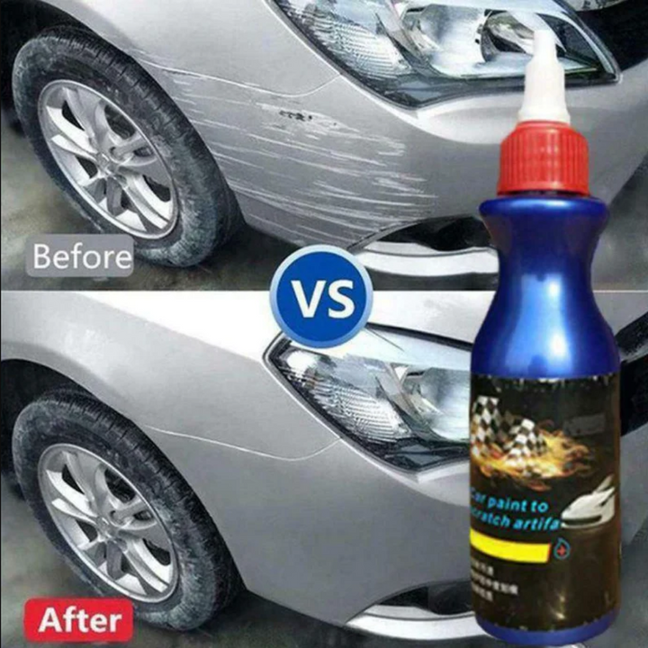Produit efface-rayures puissant pour éliminer rayures et micro-rayures sur la peinture voiture.