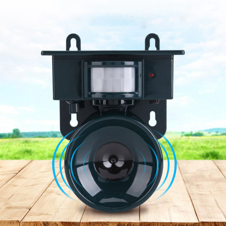 Répulsif oiseaux solaire autonome avec détecteur de mouvement et alarme. Protection écologique pour jardin.