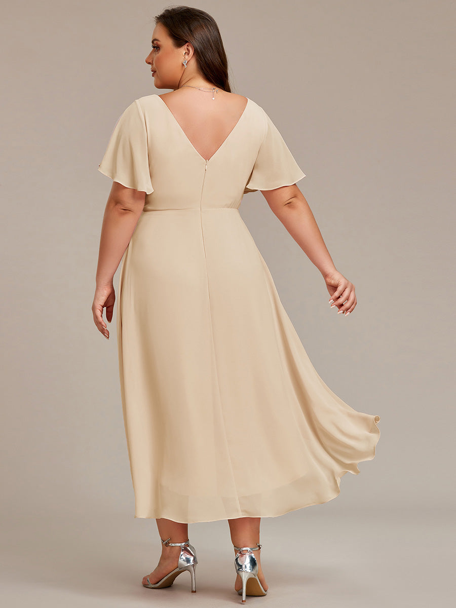 Robe femme col V, longue fluide, pour soirée ou gala.