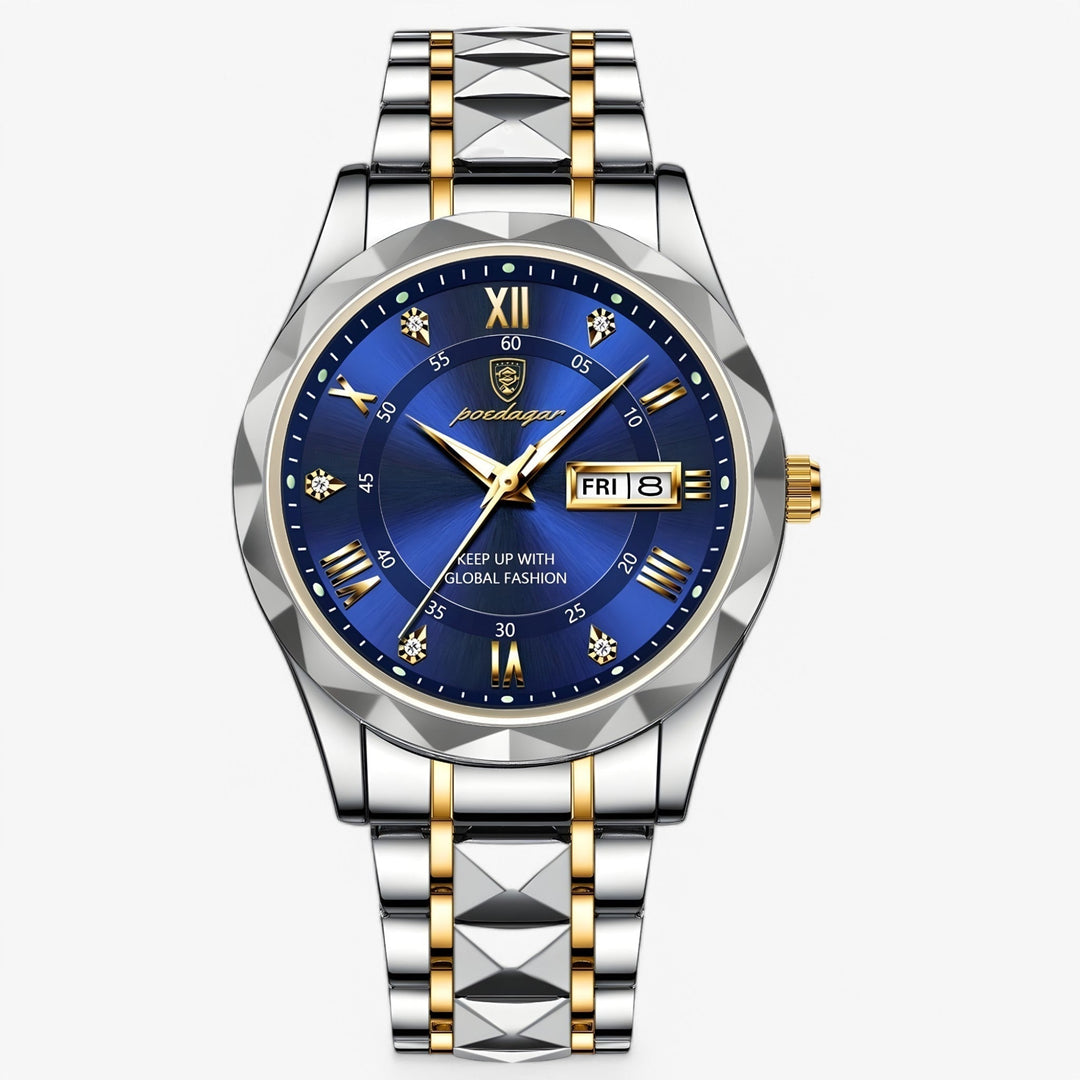 Superbe montre de poignet homme en acier, un accessoire de luxe symbolisant l'élégance et la qualité.
