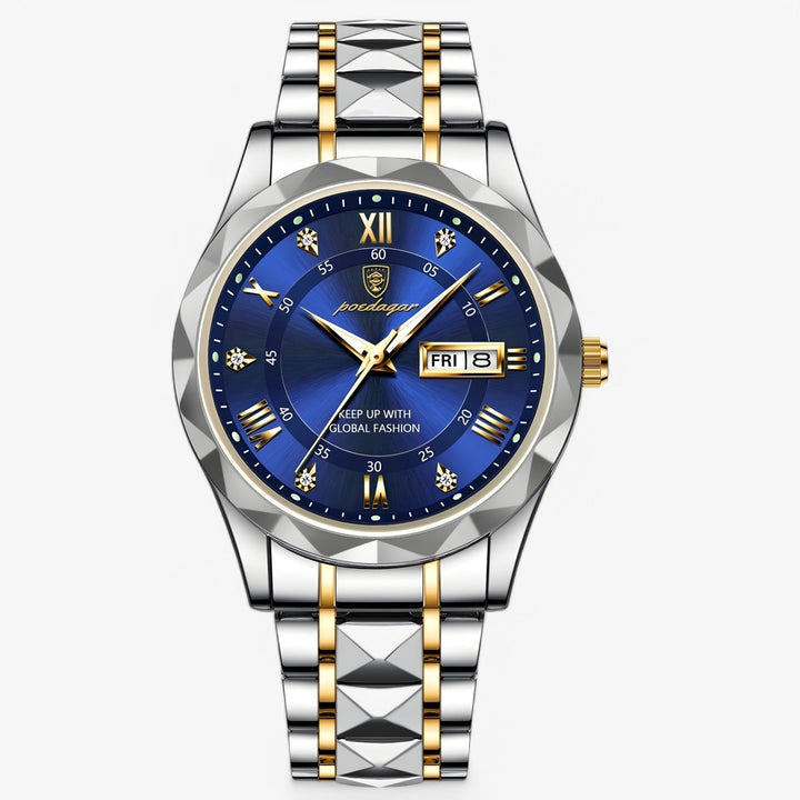 Superbe montre de poignet homme en acier, un accessoire de luxe symbolisant l'élégance et la qualité.