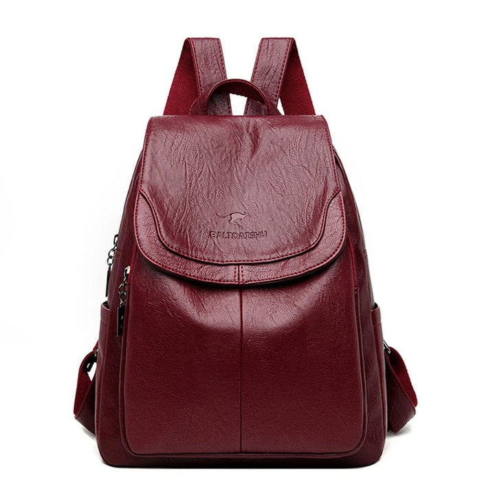 Bretelles ajustables du sac à dos femme en cuir vegan, assurant confort et style au quotidien.