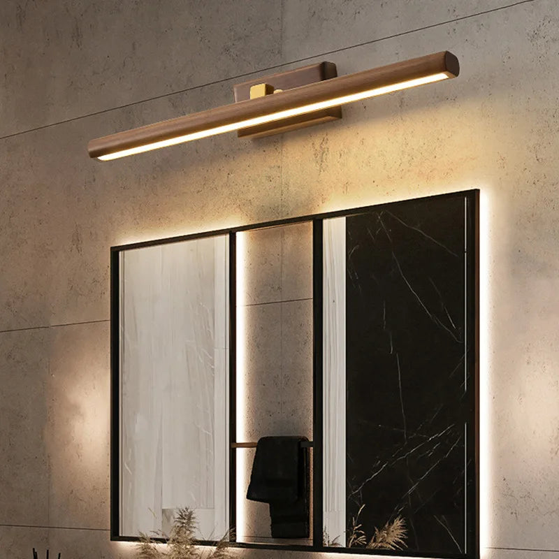 Éclairage mural LED en bois naturel (hêtre/noyer), applique scandinave moderne, apporte chaleur et design à l'intérieur.