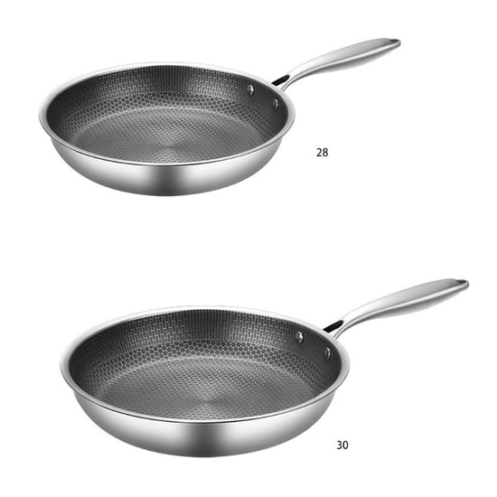 Poêle SteelCook 28 cm en acier inoxydable, revêtement antiadhésif, idéale pour la cuisine quotidienne.
