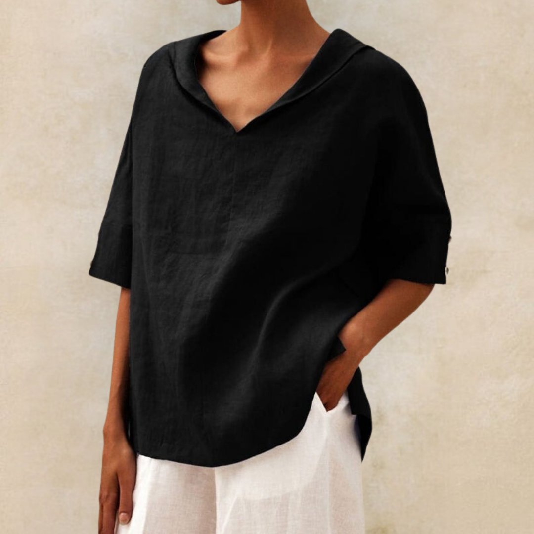 Blouse femme ample et confortable, idéale pour l'été. Un vêtement léger pour un look décontracté chic.