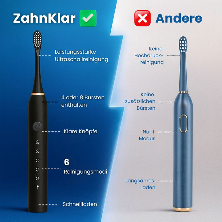 Tête de brosse à dents électrique sonique avec poils doux, nettoyage en profondeur, pour des dents propres et saines.