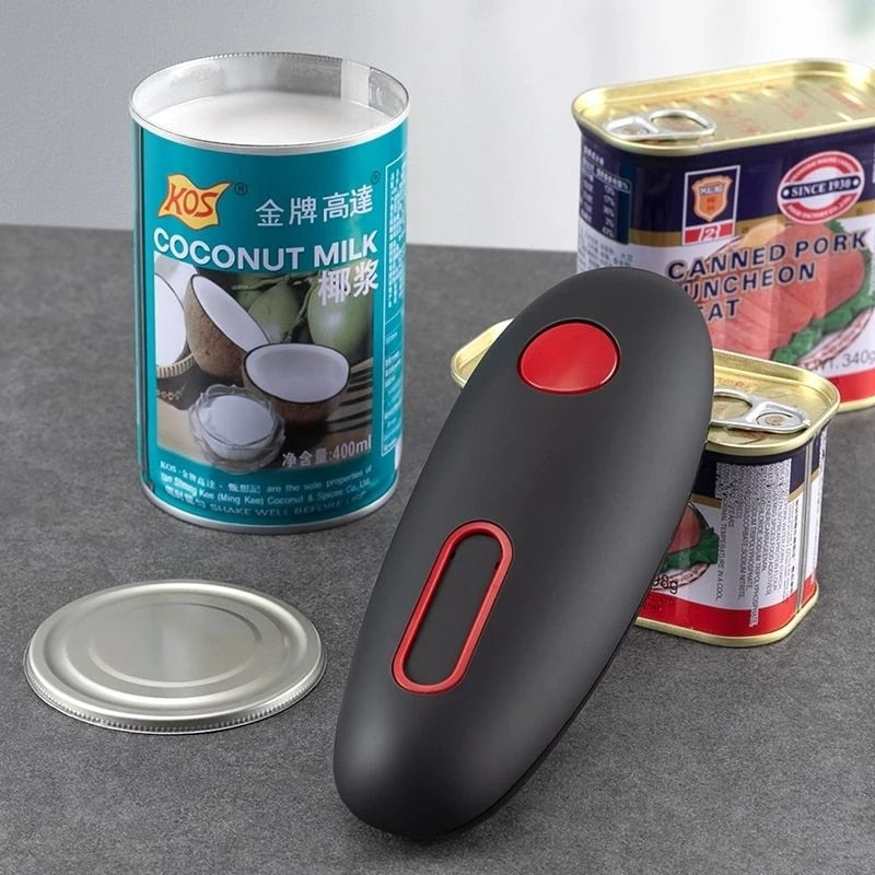 Ouvre-boîte électrique automatique pour ouvrir facilement et sûrement les boîtes de conserve en cuisine.