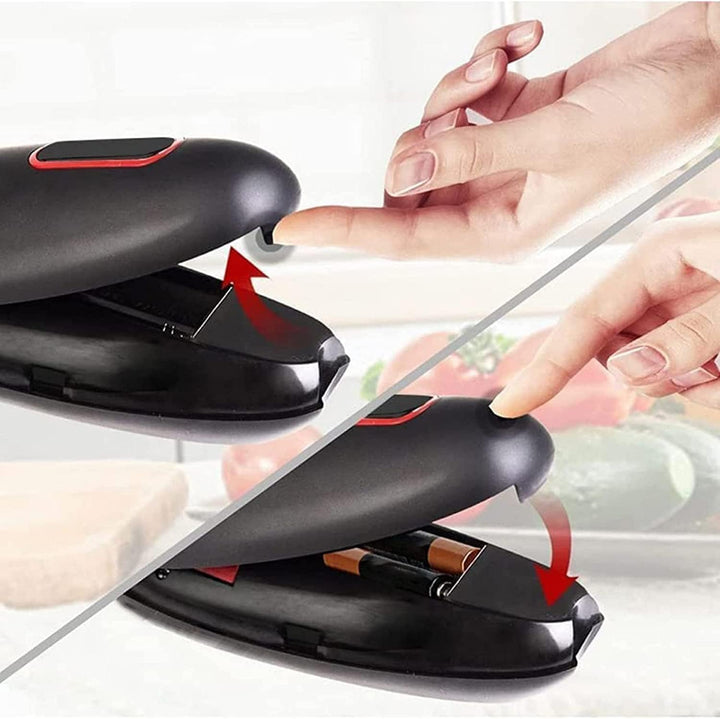 Pratique ouvre-boîte électrique automatique, ustensile de cuisine sûr pour ouvrir toute boîte sans le moindre effort.