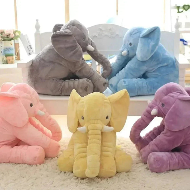 Peluche éléphant géant, douce et réconfortante, idéale pour les câlins, comme doudou ou élément déco enfant.