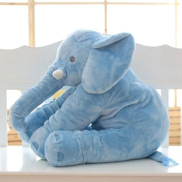 Grand éléphant en peluche pour enfant, doudou ultra doux, parfait comme coussin câlin ou jouet bébé.