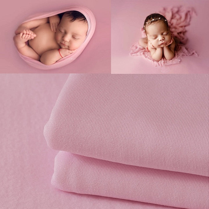 Accessoire studio photo : mousseline bébé et toile de fond en coton souple.