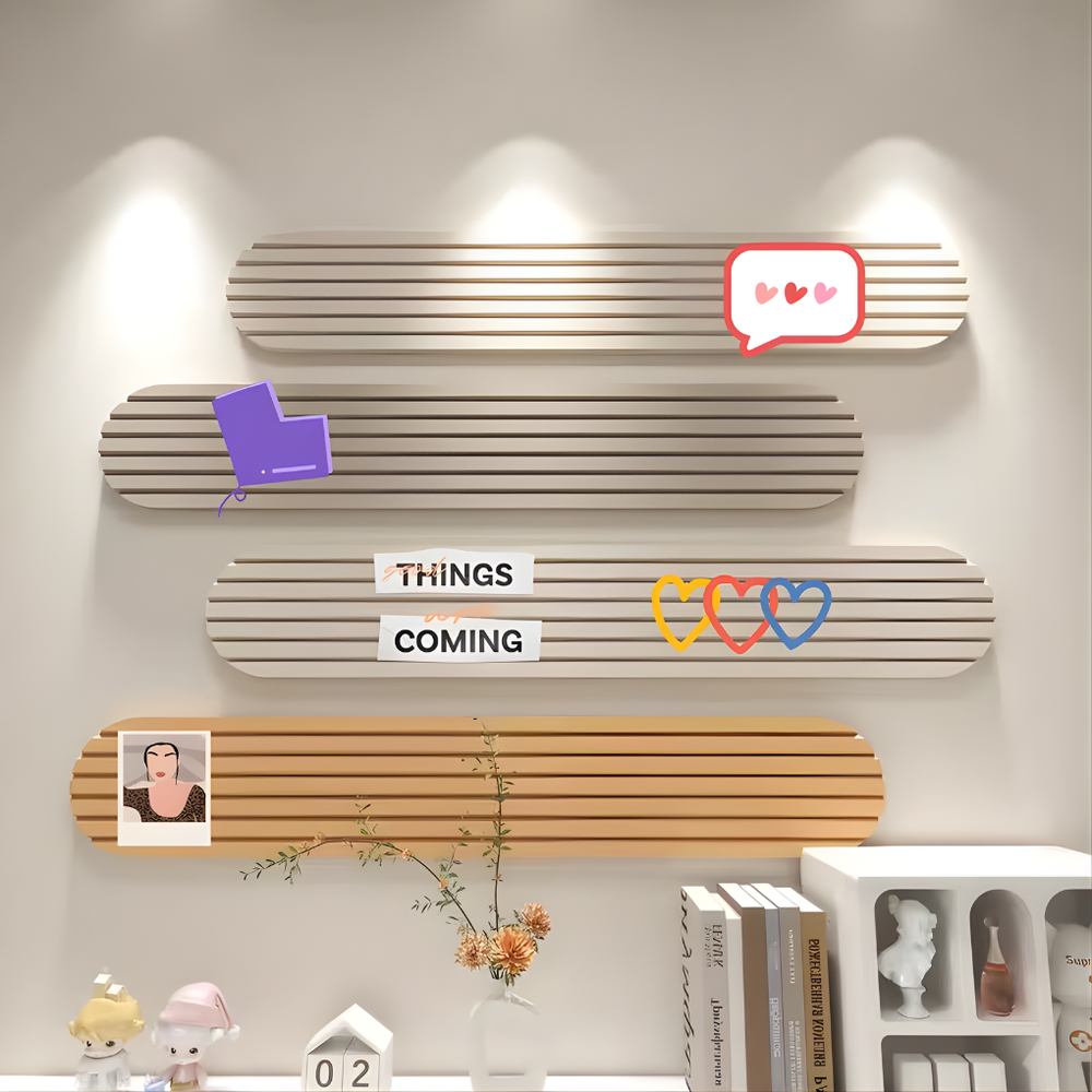 Tableau d'affichage mural en feutre auto-adhésif pour épingler notes, photos et rappels au bureau.