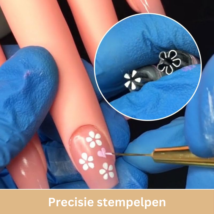 Kit complet de 6 stylos tampons nail art pour une beauté des ongles et une manucure créative facilitées.