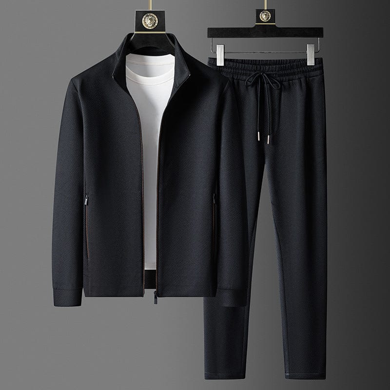 Ensemble survêtement homme confortable et respirant, veste zippée et pantalon ajusté, idéal pour le quotidien.