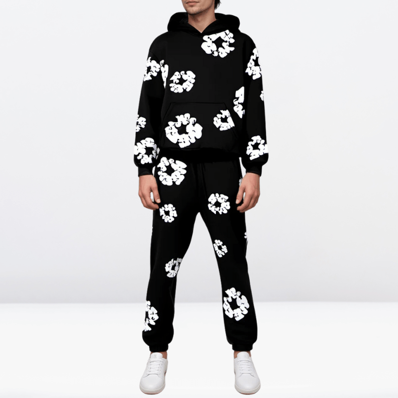 Survêtement complet décontracté en coton pour femme, style sportswear chic. Parfait pour le confort et la mode automnale.