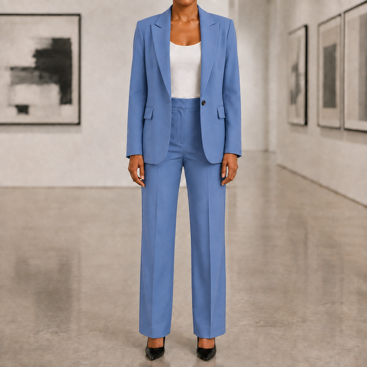 Tailleur femme de cérémonie : ensemble blazer et pantalon, élégant et sophistiqué.