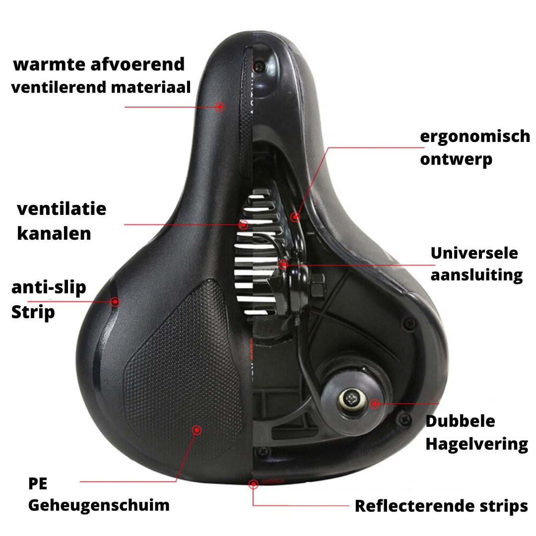 Design moderne, selle de vélo ergonomique pour cyclisme, amortie, confort et sécurité sur route/VTT.