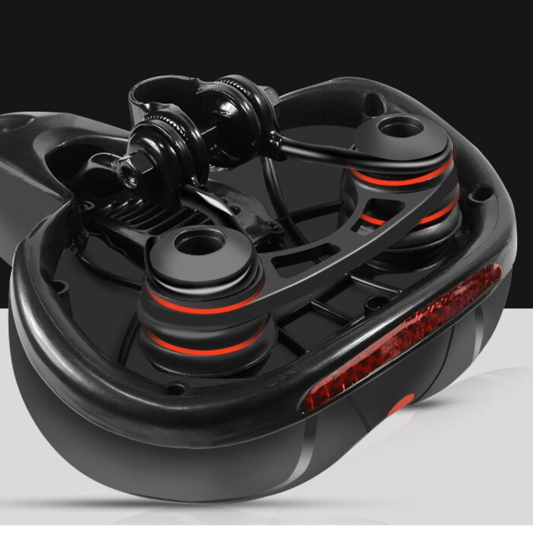 Selle de vélo confortable et ergonomique, amortie, parfaite pour VTT, route et longs trajets en cyclisme.