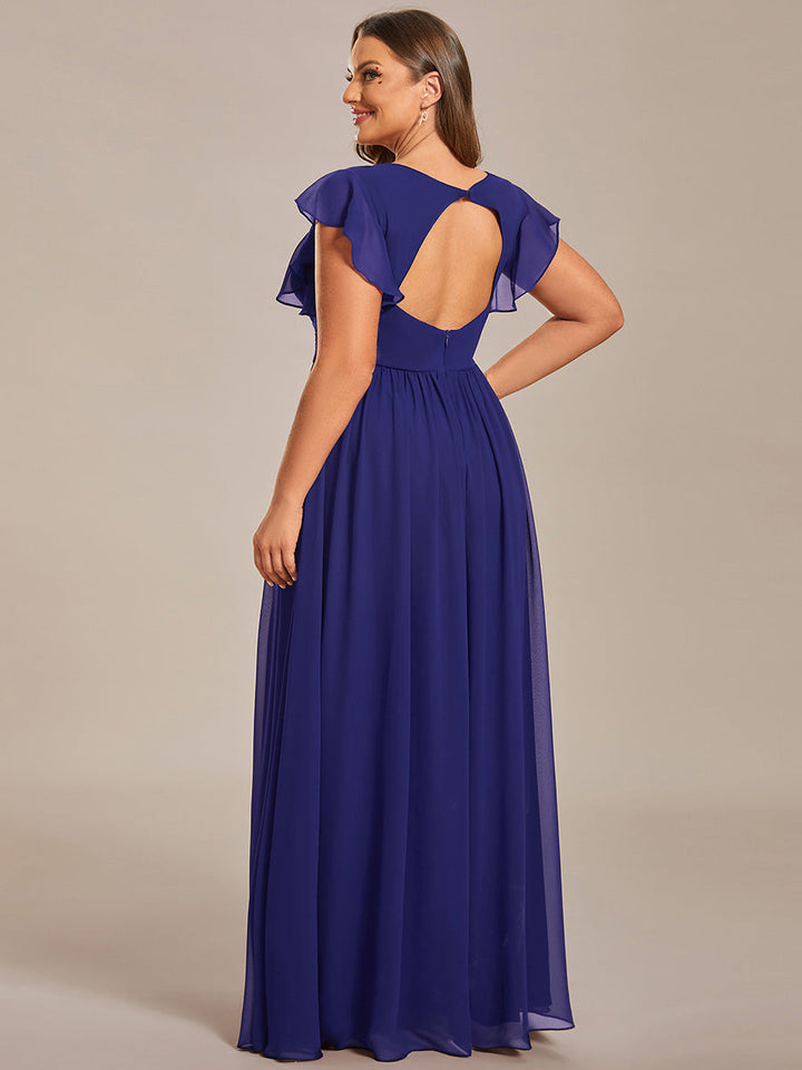 Robe élégante, dos ouvert, col en V, fluide. Idéale pour demoiselle d'honneur, soirée ou mariage de conte de fées.