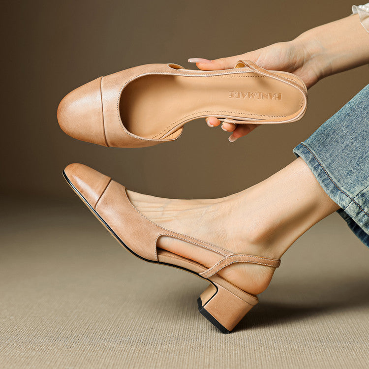 Escarpins slingback femme élégants, bout amande raffiné, confort antidérapant.