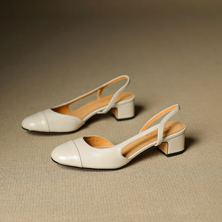 Talons slingback femme, bout amande, pour un style chic et moderne.