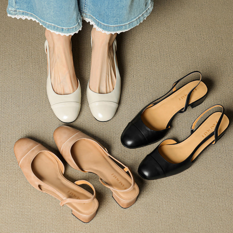 Escarpins bout amande femme, slingback, chaussures de soirée très élégantes.