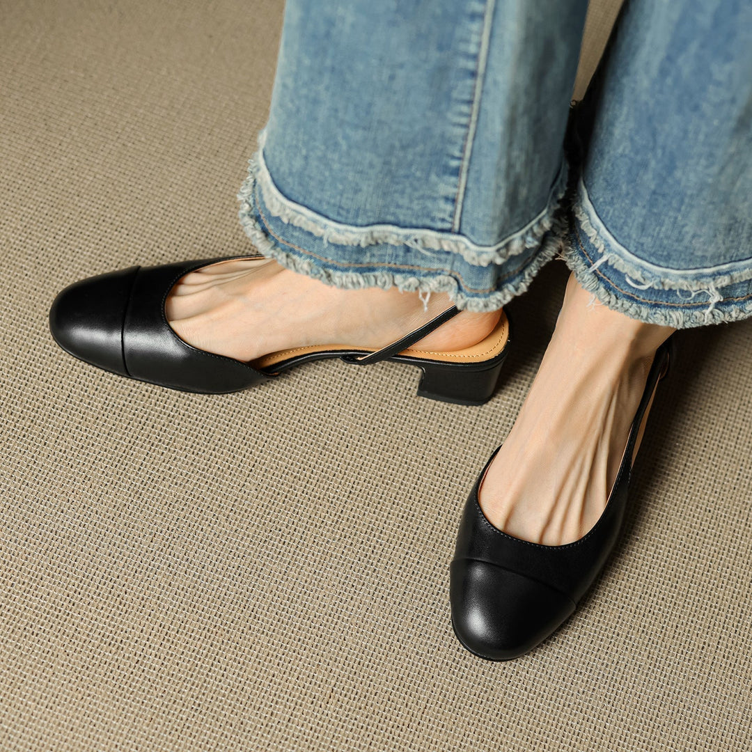 Chaussures élégantes femme, slingback, bout amande, pour toute occasion spéciale.