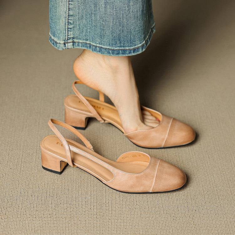 Chaussures habillées slingback pour femme, bout amande, confort et style.