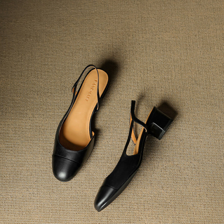 Mode femme : escarpins à talons, slingback élégant, bout amande pour le chic.