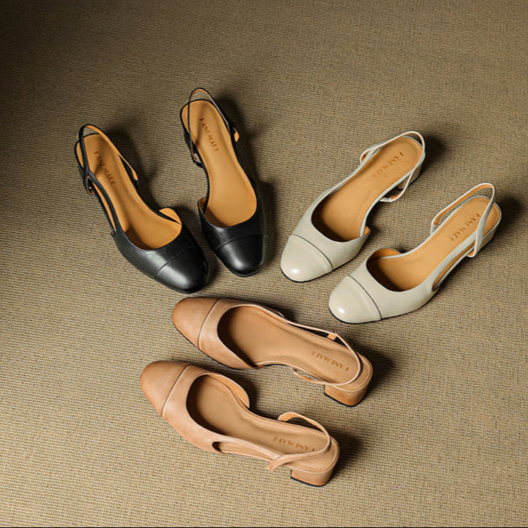 Escarpins femme élégants et confortables, bout amande, avec talon slingback.