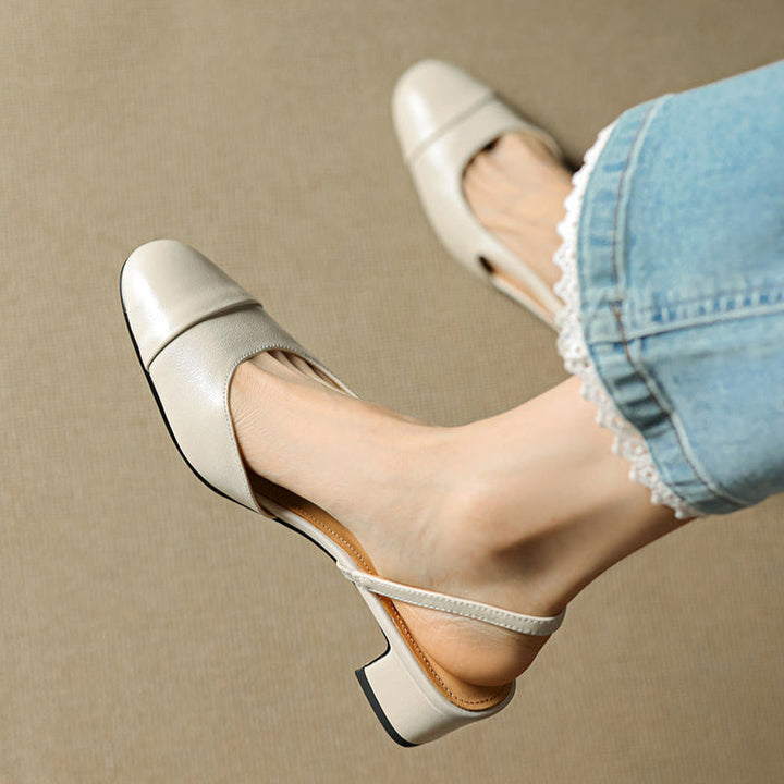 Slingback femme chic, talons confortables, parfait pour le bureau ou une soirée.