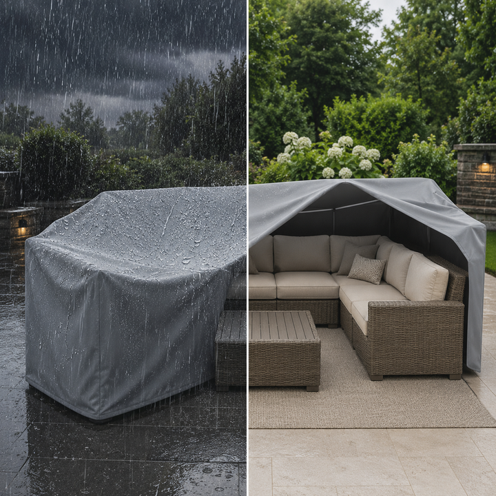 Housse de protection anti-pluie pour ensemble de mobilier de jardin, couverture étanche extérieur.