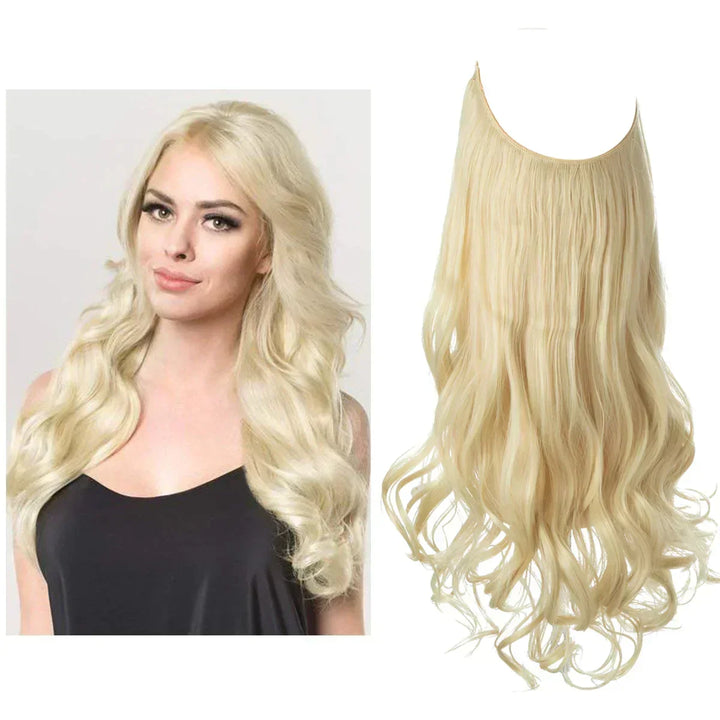 Extensions de cheveux naturels épais, brun chocolat, pour un volume spectaculaire et une longue coiffure.