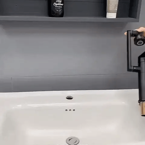 Robinet mitigeur noir 360° pour cuisine et salle de bain en acier inoxydable, installation facile.