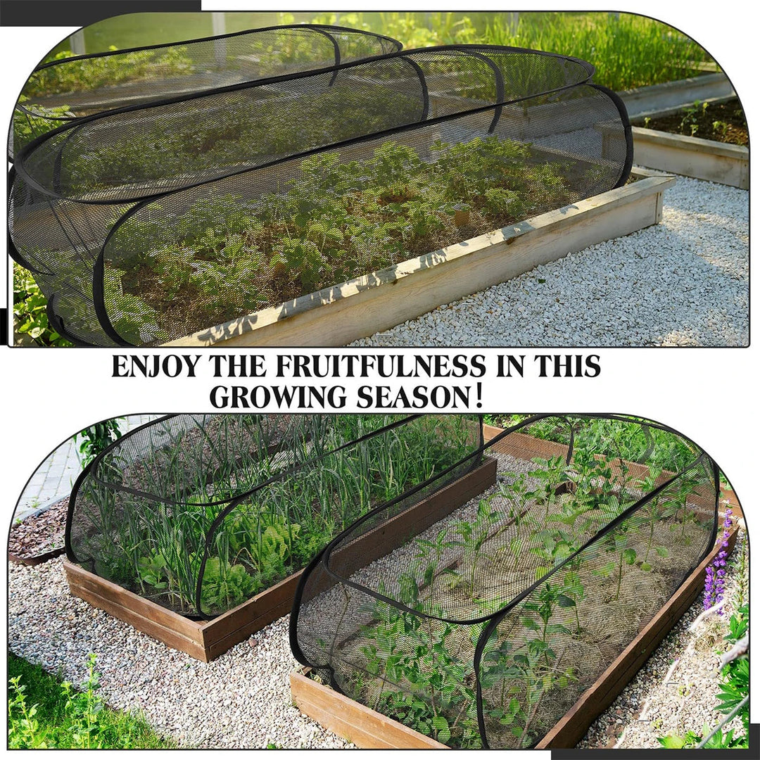 Filet de protection pour potager, forme dôme pop-up. Parfait pour protéger un carré de jardin des nuisibles.