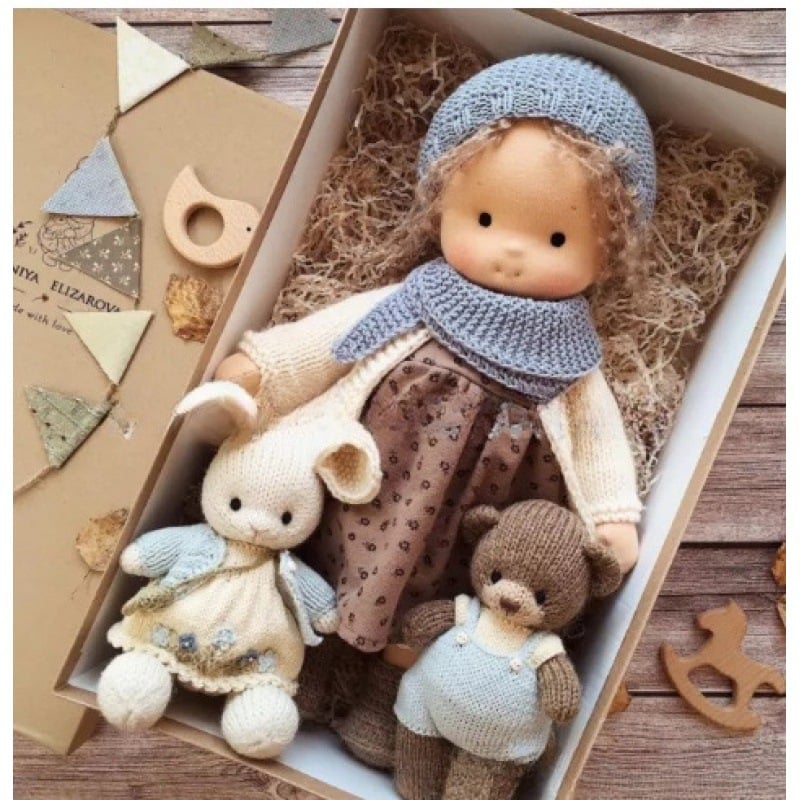 Marionnette en coton pour enfants, un jouet éducatif qui stimule la créativité et le jeu.