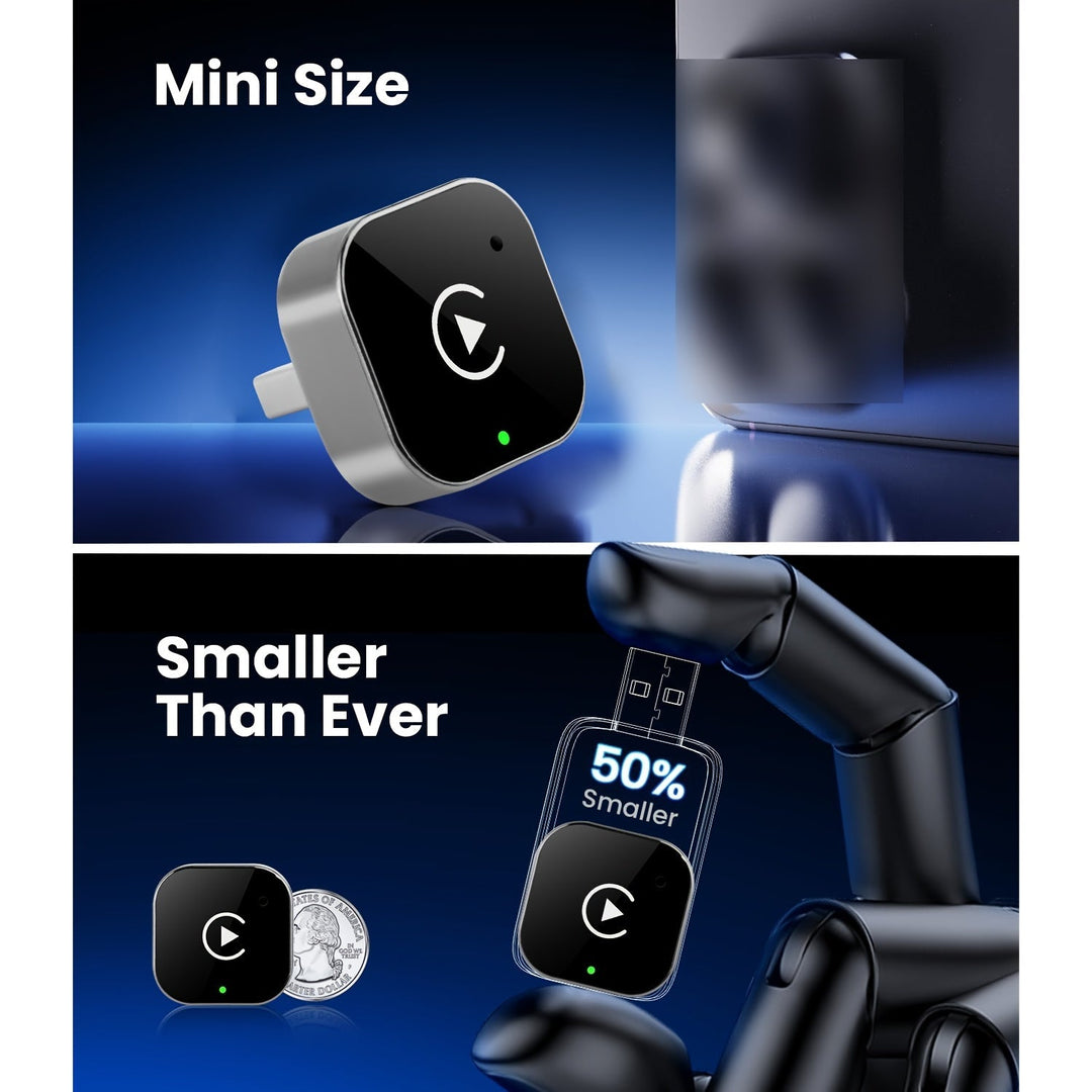 Solution plug & play pour CarPlay et Android Auto sans fil, accessoire auto essentiel pour smartphone.