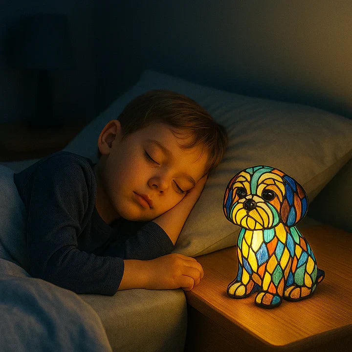 Éclairage décoratif doux, lampe chien fait main, crée une ambiance chaleureuse pour votre intérieur.