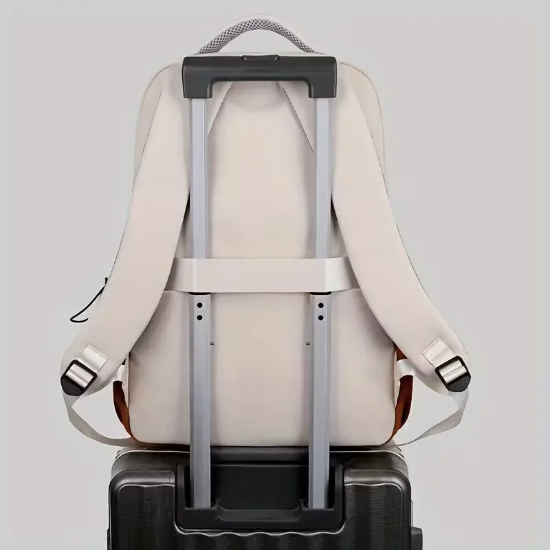 Sac à dos bicolore imperméable, design unisexe pour une utilisation quotidienne et des voyages confortables.
