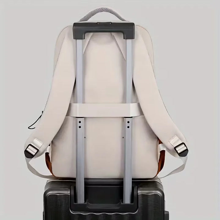 Sac à dos bicolore imperméable, design unisexe pour une utilisation quotidienne et des voyages confortables.