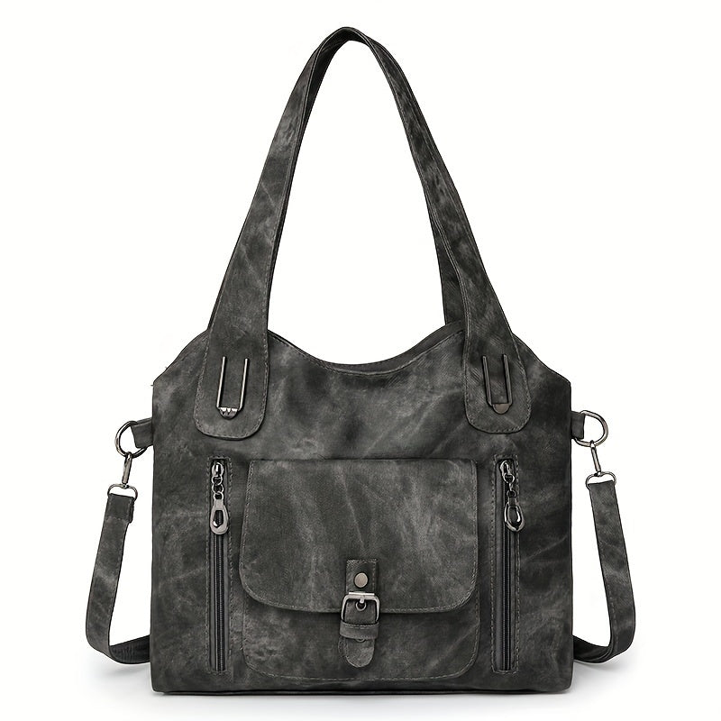 Sac à main Marivelle en cuir vegan avec bandoulière. Style vintage élégant et fonctionnel pour femmes.